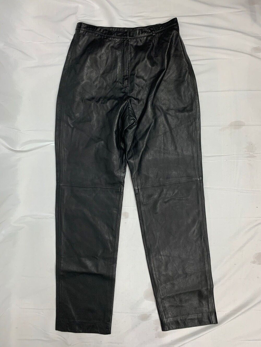 Liz Claiborne Women’s Black High Rise Leather Pants Straight Leg 8 Streetwear